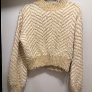 Sugar + Lips Fuzzy Chevron Knit Sweater (Size S)